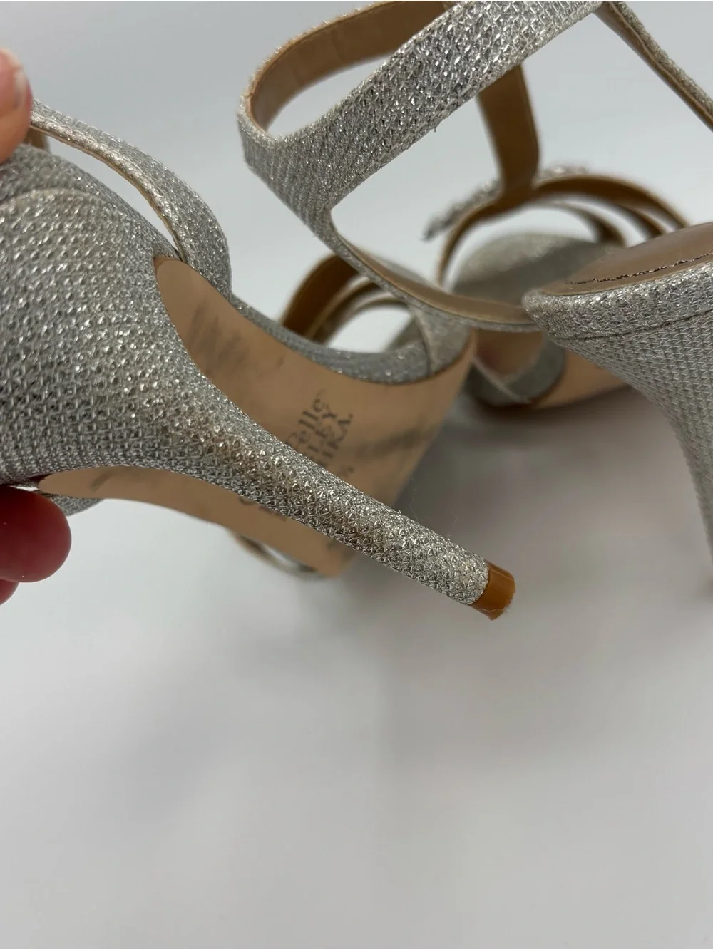 Belle Badgley Mischka Silver Heels